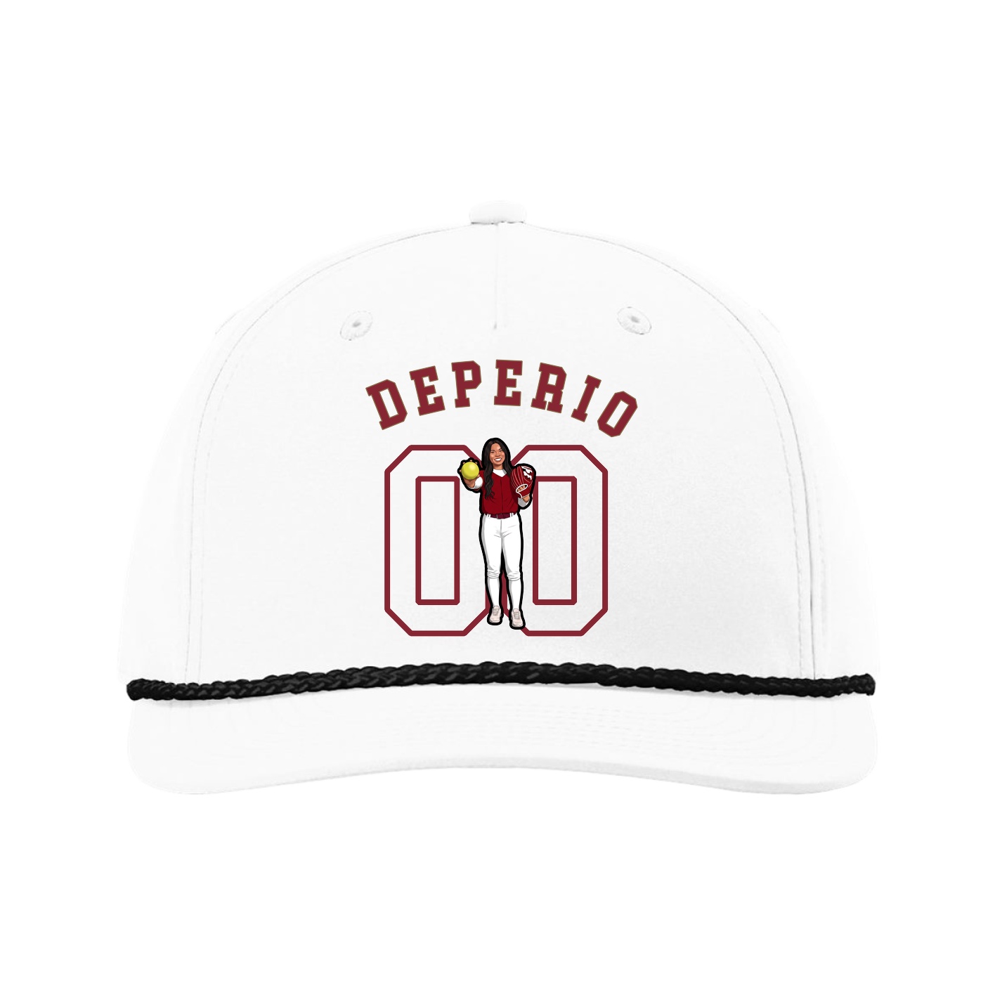 Five-Panel Classic Rope Cap — Shirsey Arch in White