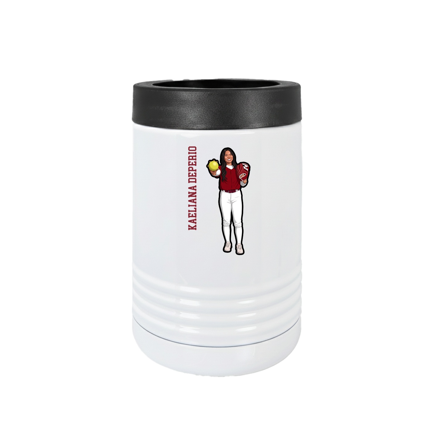 Beverage Holder — Name Vertical in White