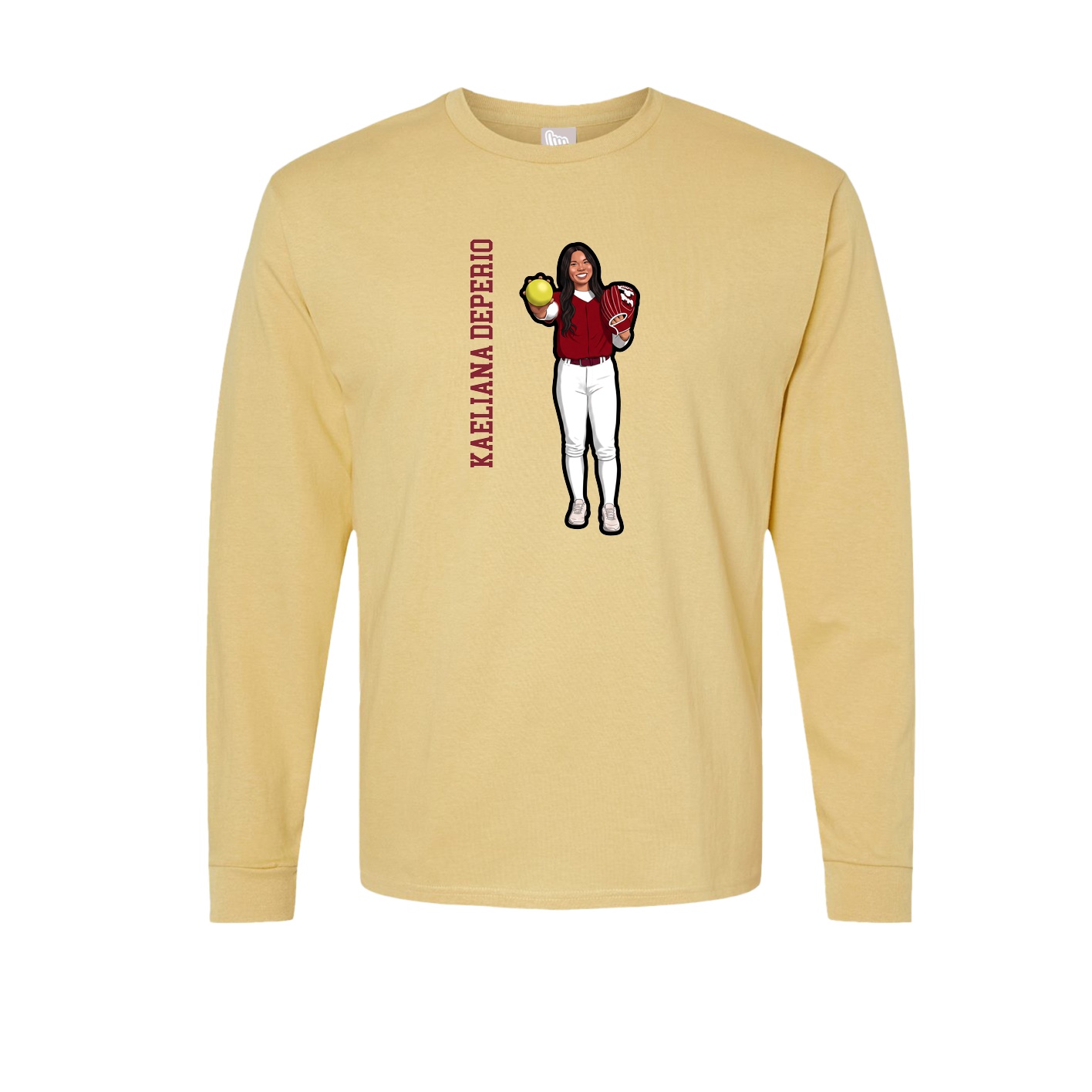 Long Sleeve Tee — Name Vertical in Vegas Gold