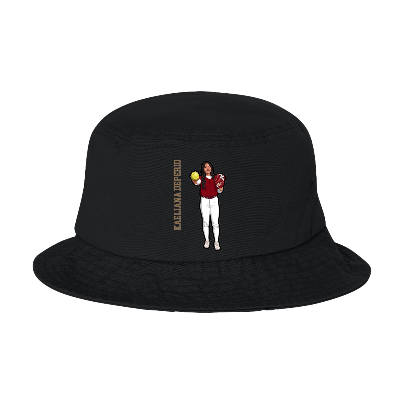 Bucket Cap — Name Vertical in Black