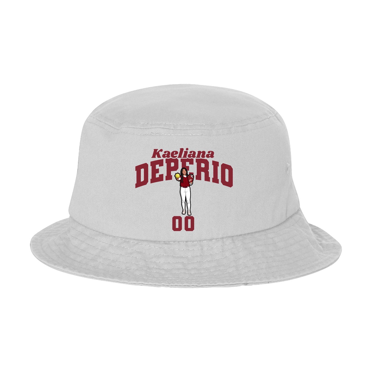 Bucket Cap — Signature Arch in White