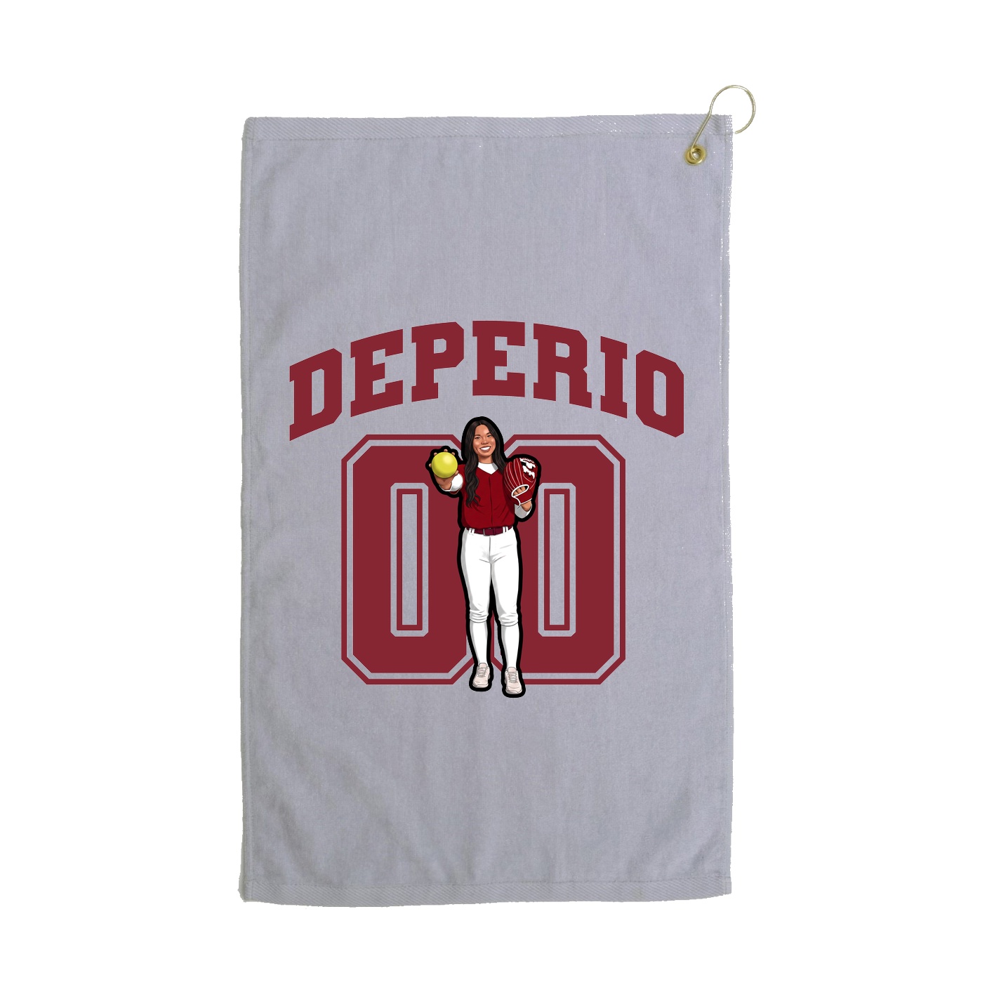 Golf Towel — Number in Grey