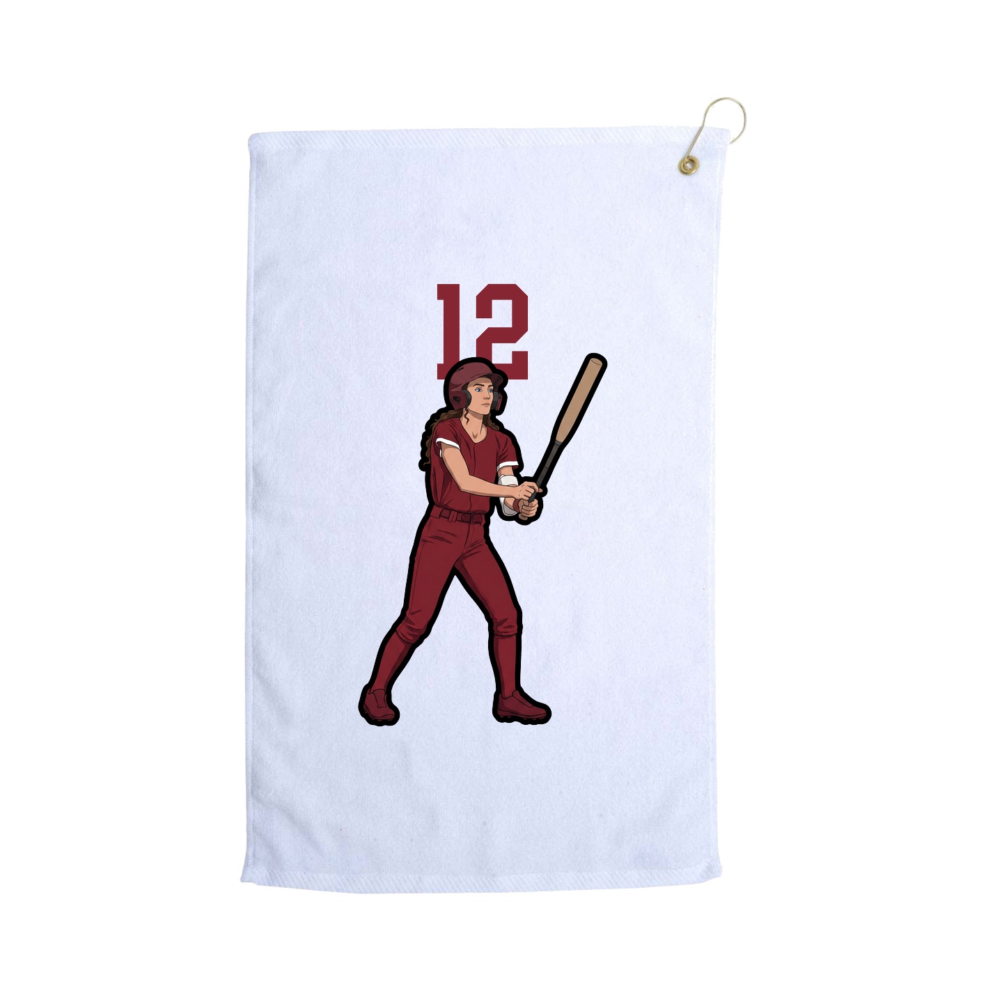 Golf Towel — Number Top in White