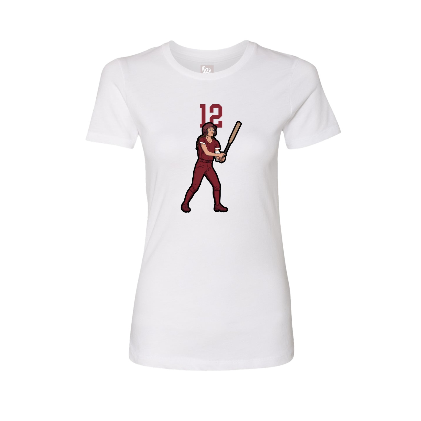 Fitted Women's Tee — Number Top in White