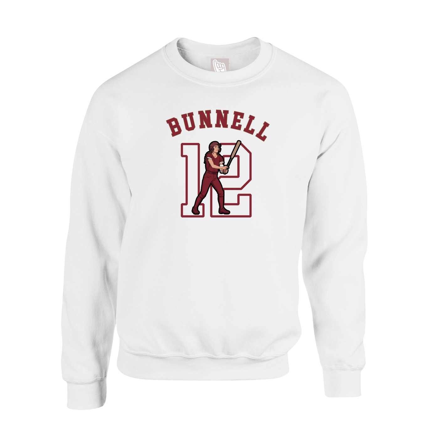 Fleece Crew — Shirsey Arch in White