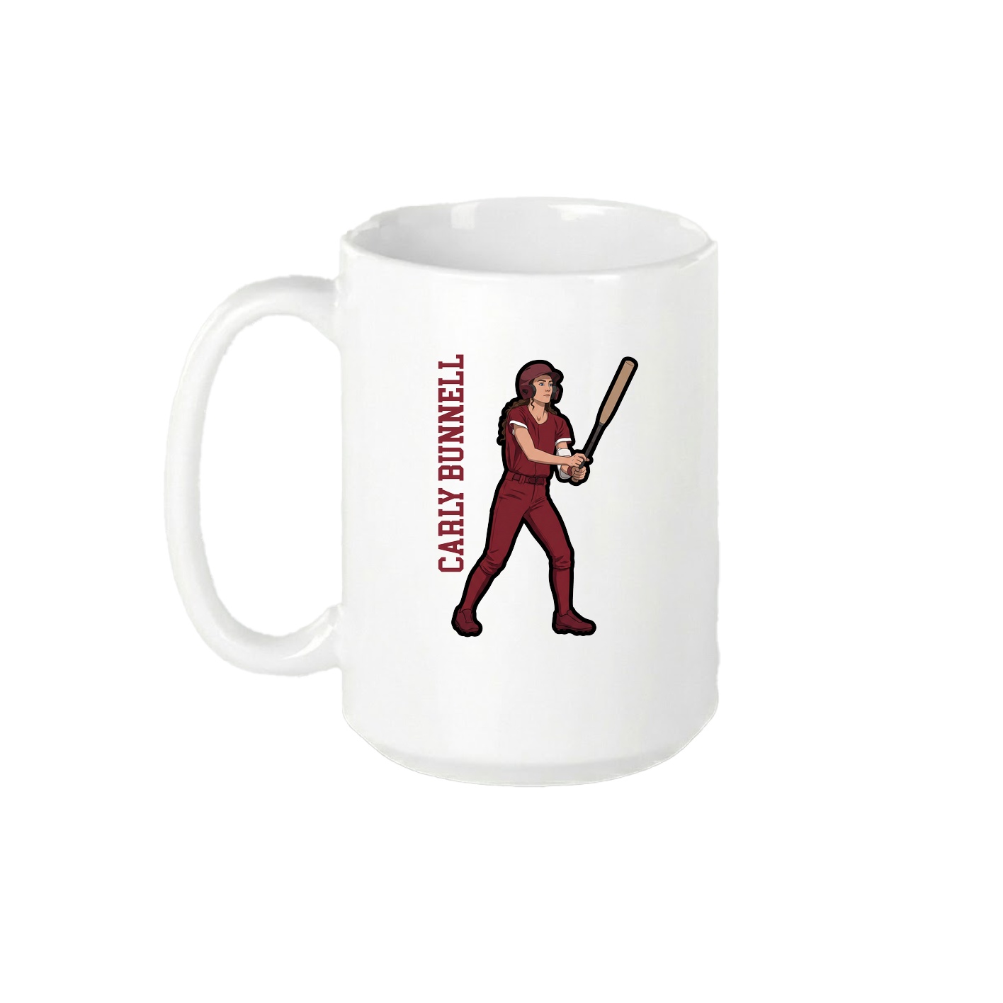 15oz Coffee Mug — Name Vertical in White