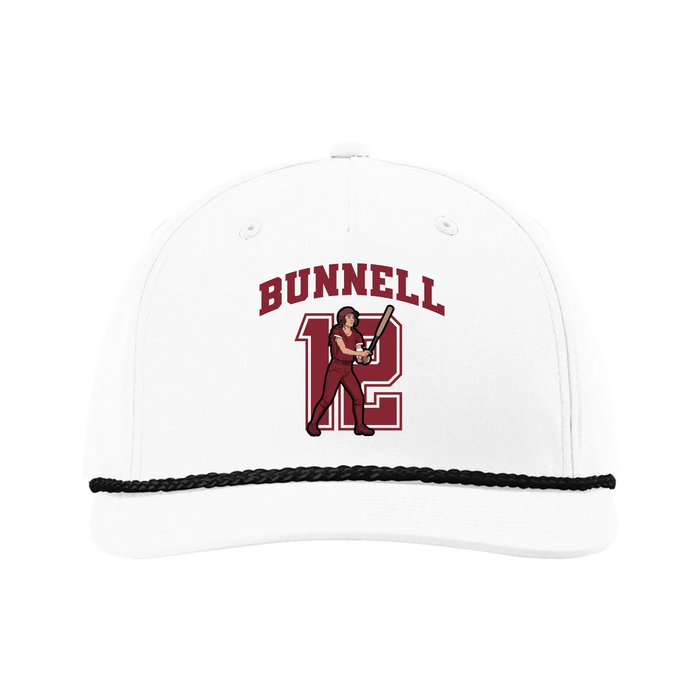 Five-Panel Classic Rope Cap — Number in White