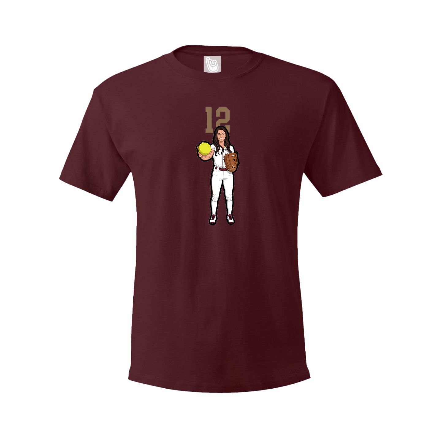 Youth Tee — Number Top in Maroon
