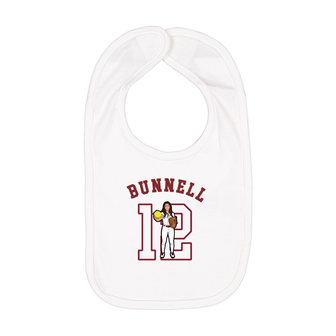 Infant Bib — Shirsey Arch in White