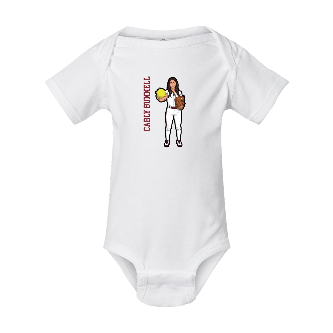 Baby Onesie — Name Vertical in White