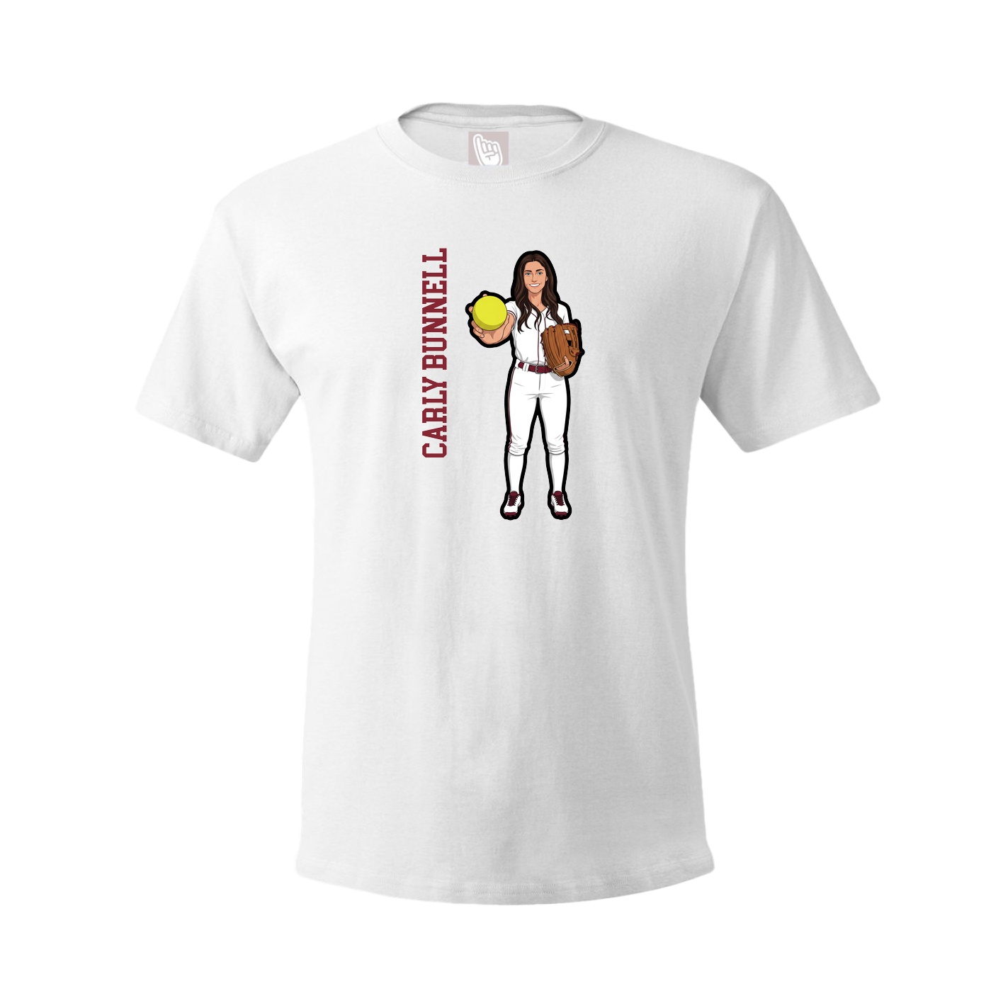 Youth Tee — Name Vertical in White