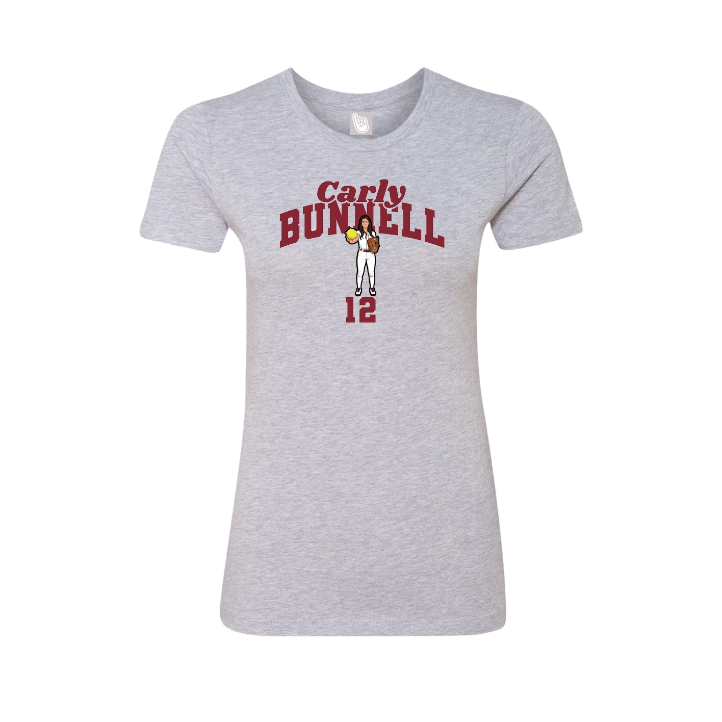 Fitted Women's Tee — Signature Arch in Grey