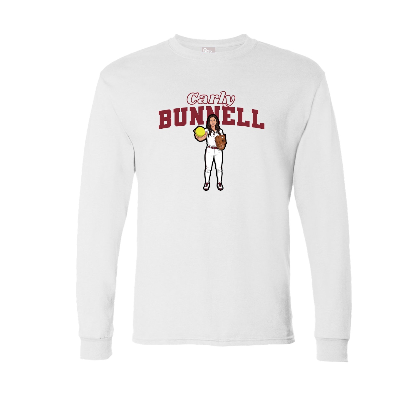 Long Sleeve Tee — Name Arch in White