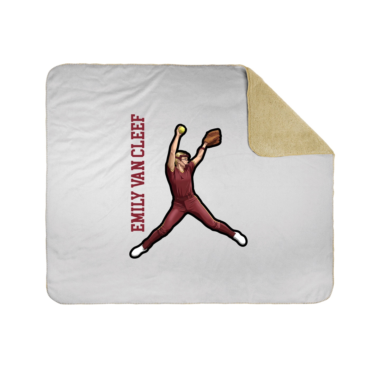 Throw Blanket — Name Vertical in White