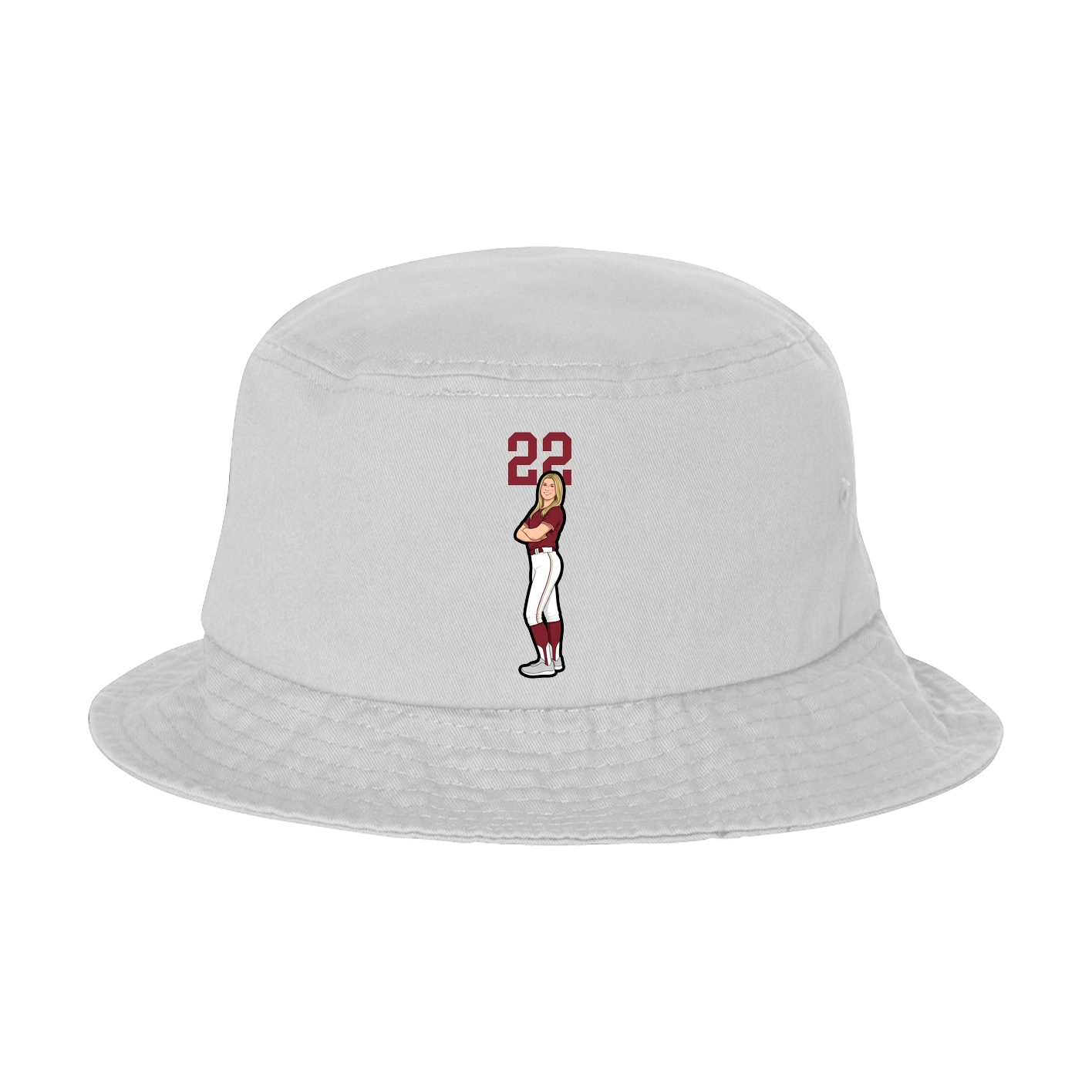 Bucket Cap — Number Top in White