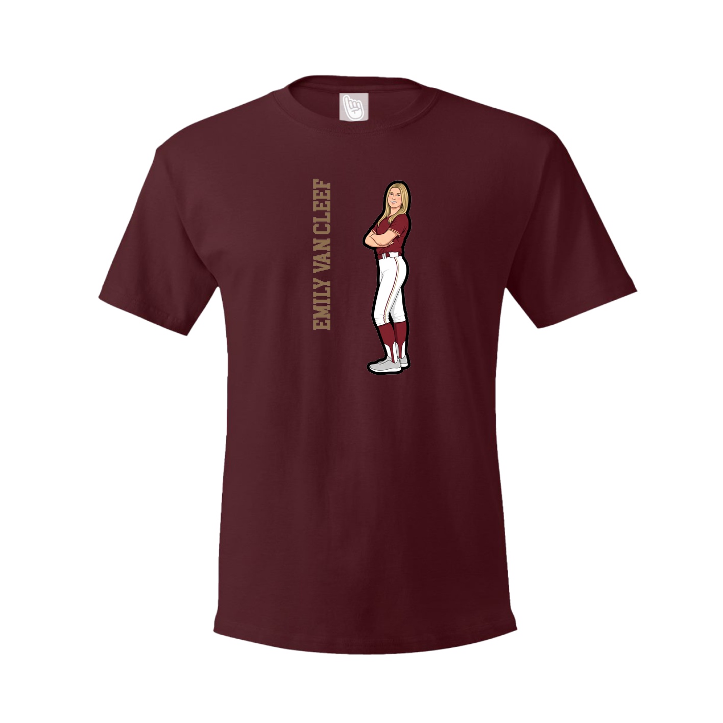 Tee — Name Vertical in Maroon