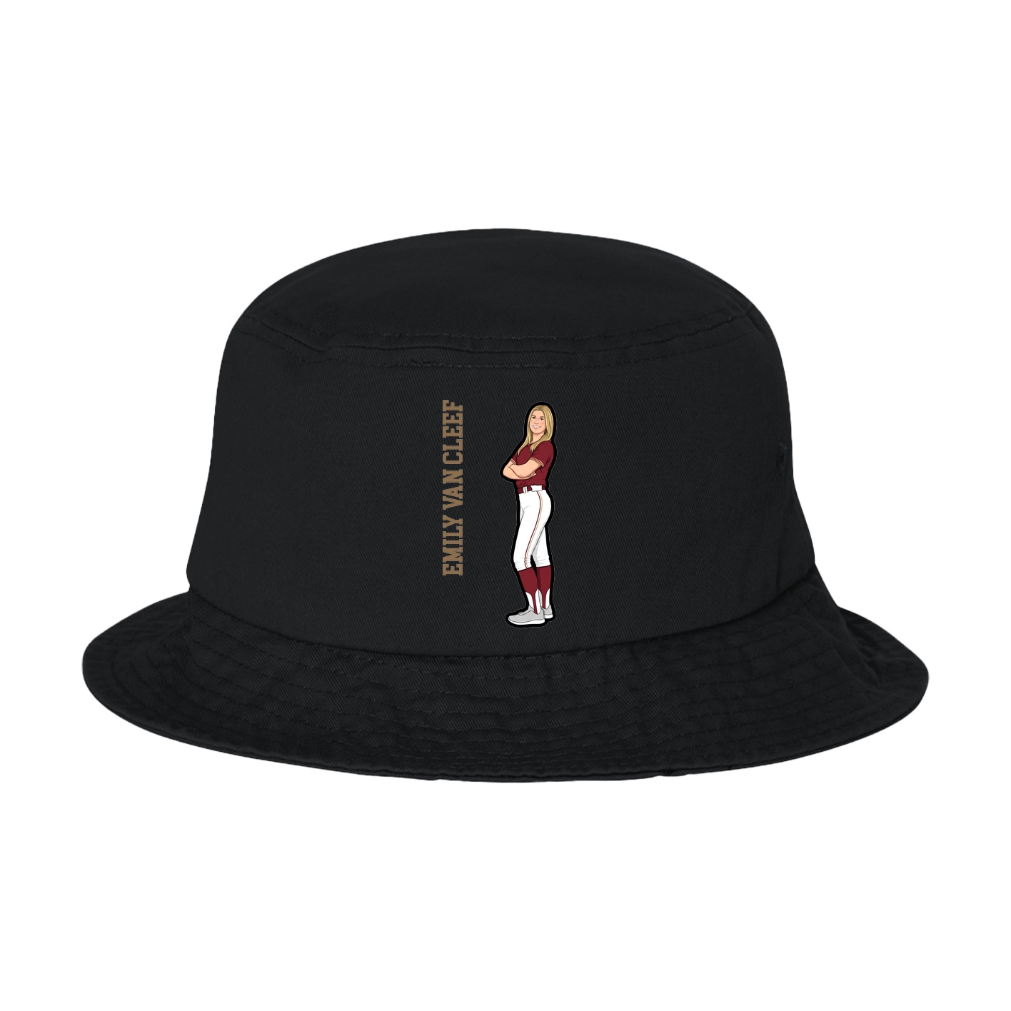 Bucket Cap — Name Vertical in Black