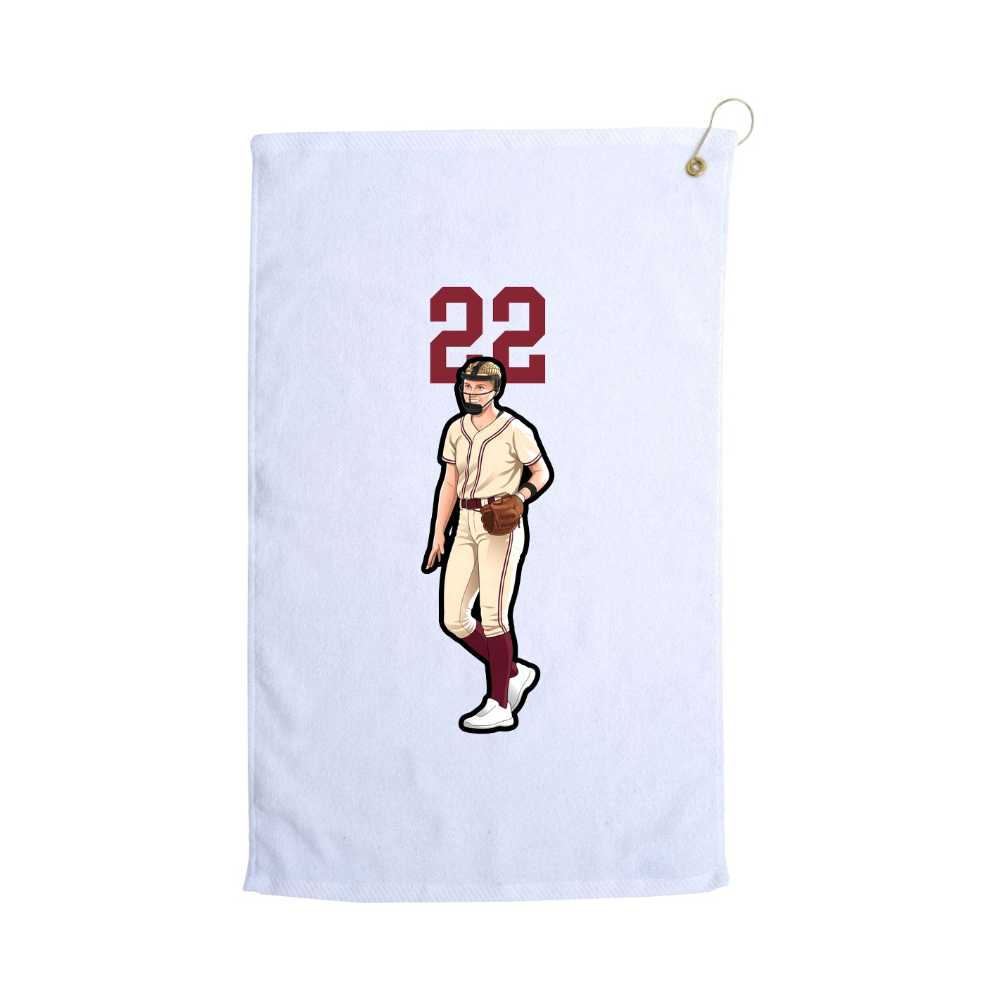 Golf Towel — Number Top in White