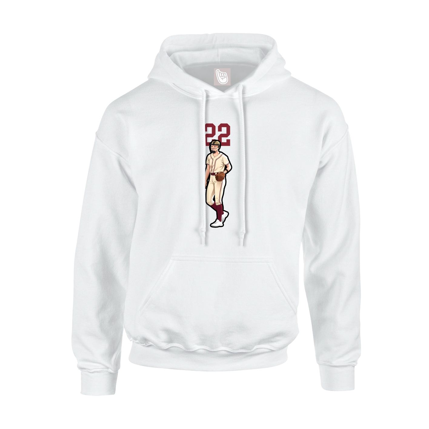 Youth Hoodie — Number Top in White