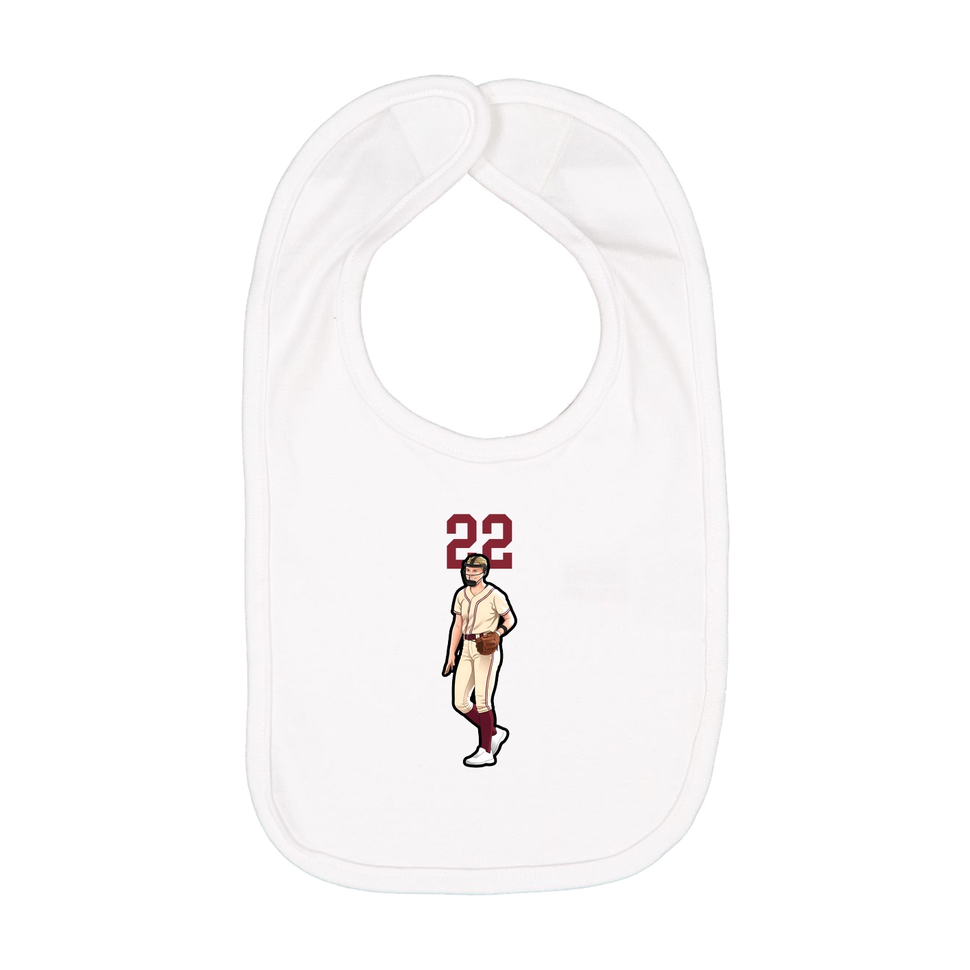 Infant Bib — Number Top in White
