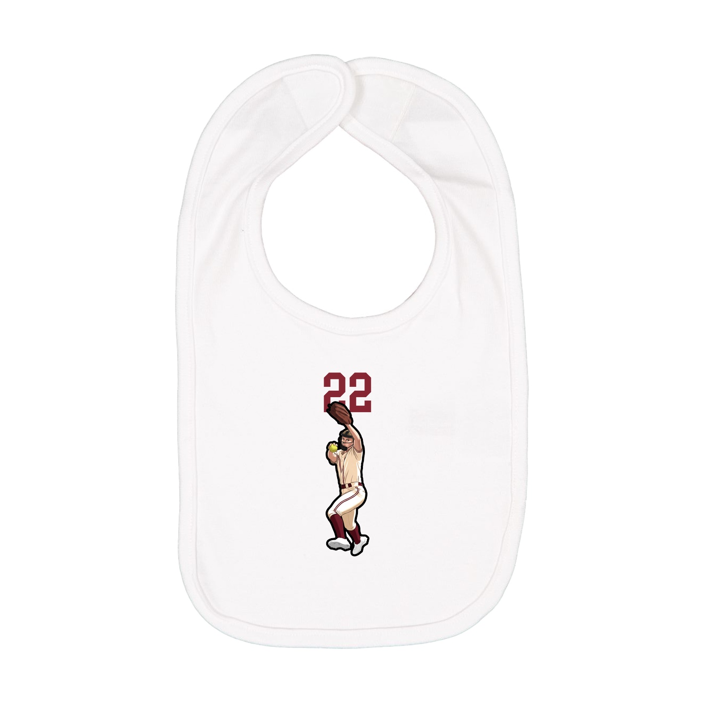 Infant Bib — Number Top in White