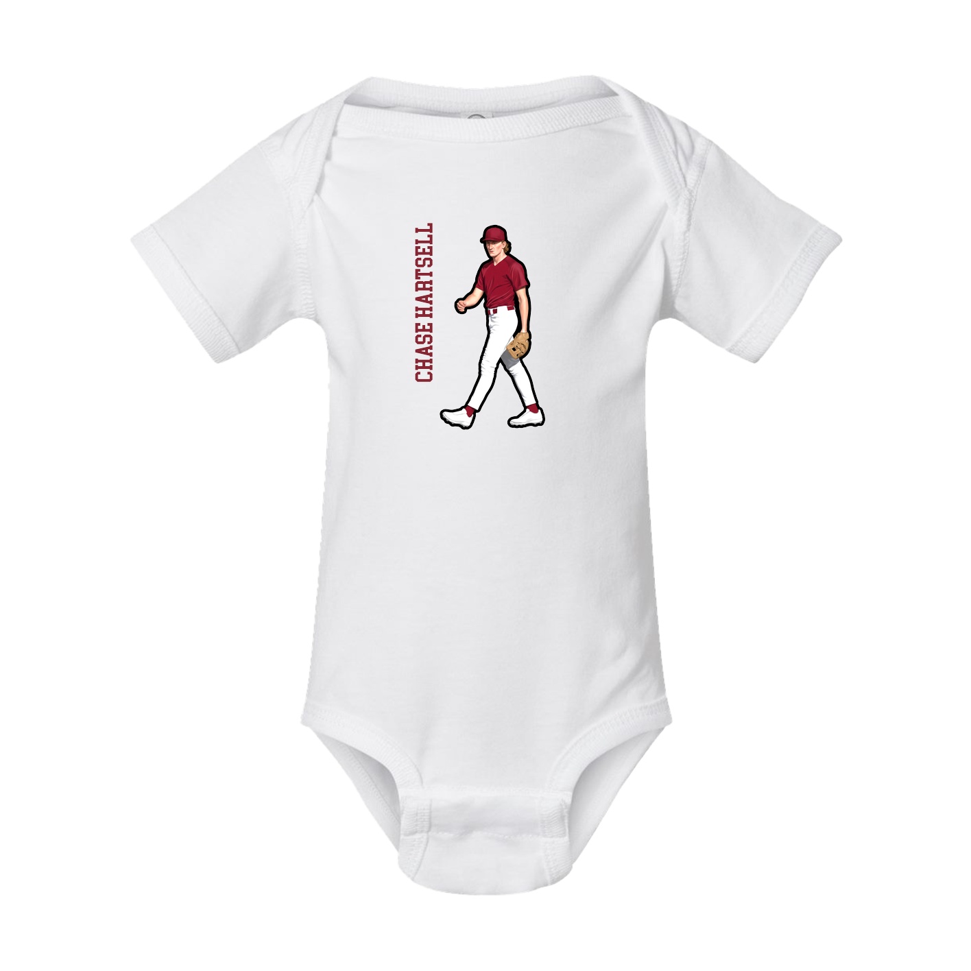 Baby Onesie — Name Vertical in White