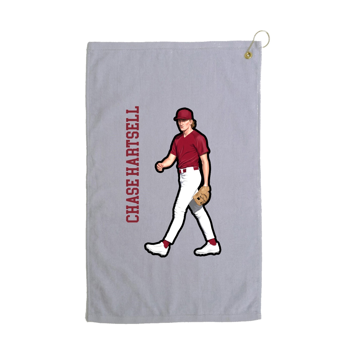 Golf Towel — Name Vertical in Grey
