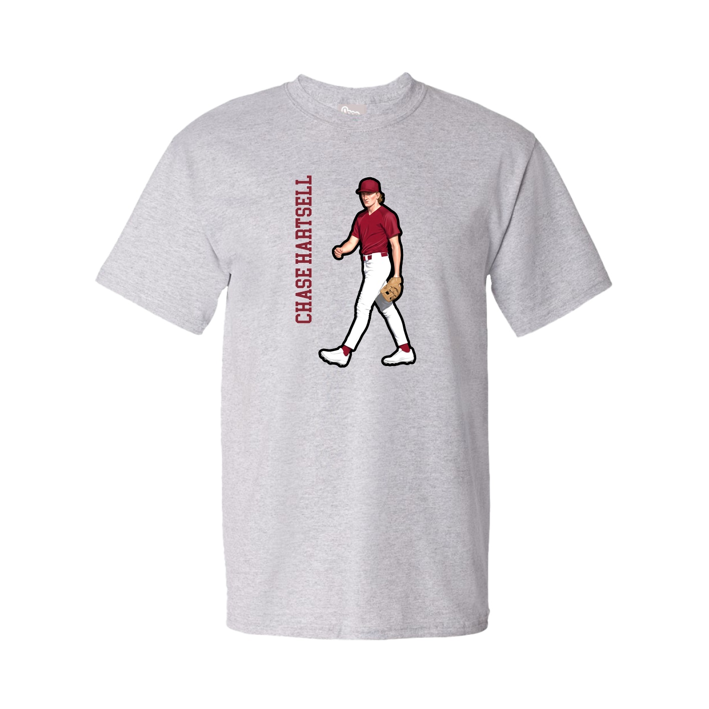 Tee — Name Vertical in Grey