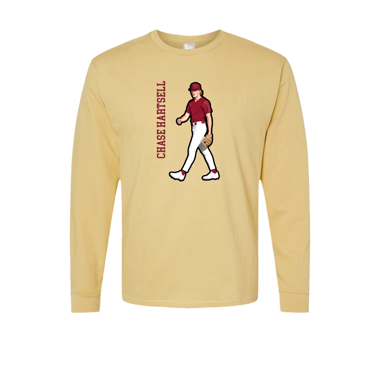 Long Sleeve Tee — Name Vertical in Vegas Gold