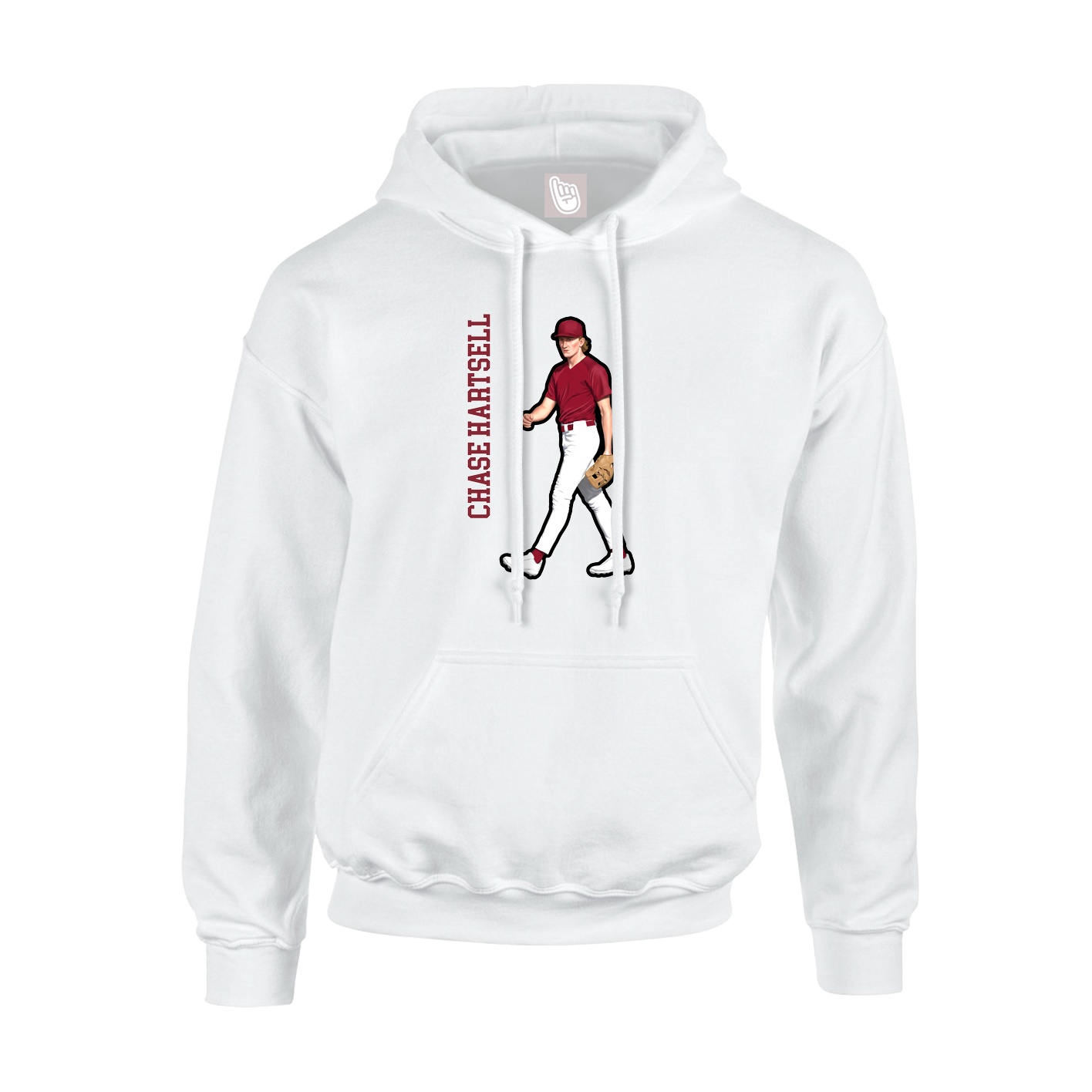 Youth Hoodie — Name Vertical in White