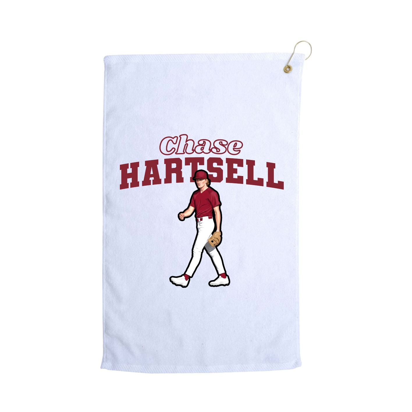 Golf Towel — Name Arch in White