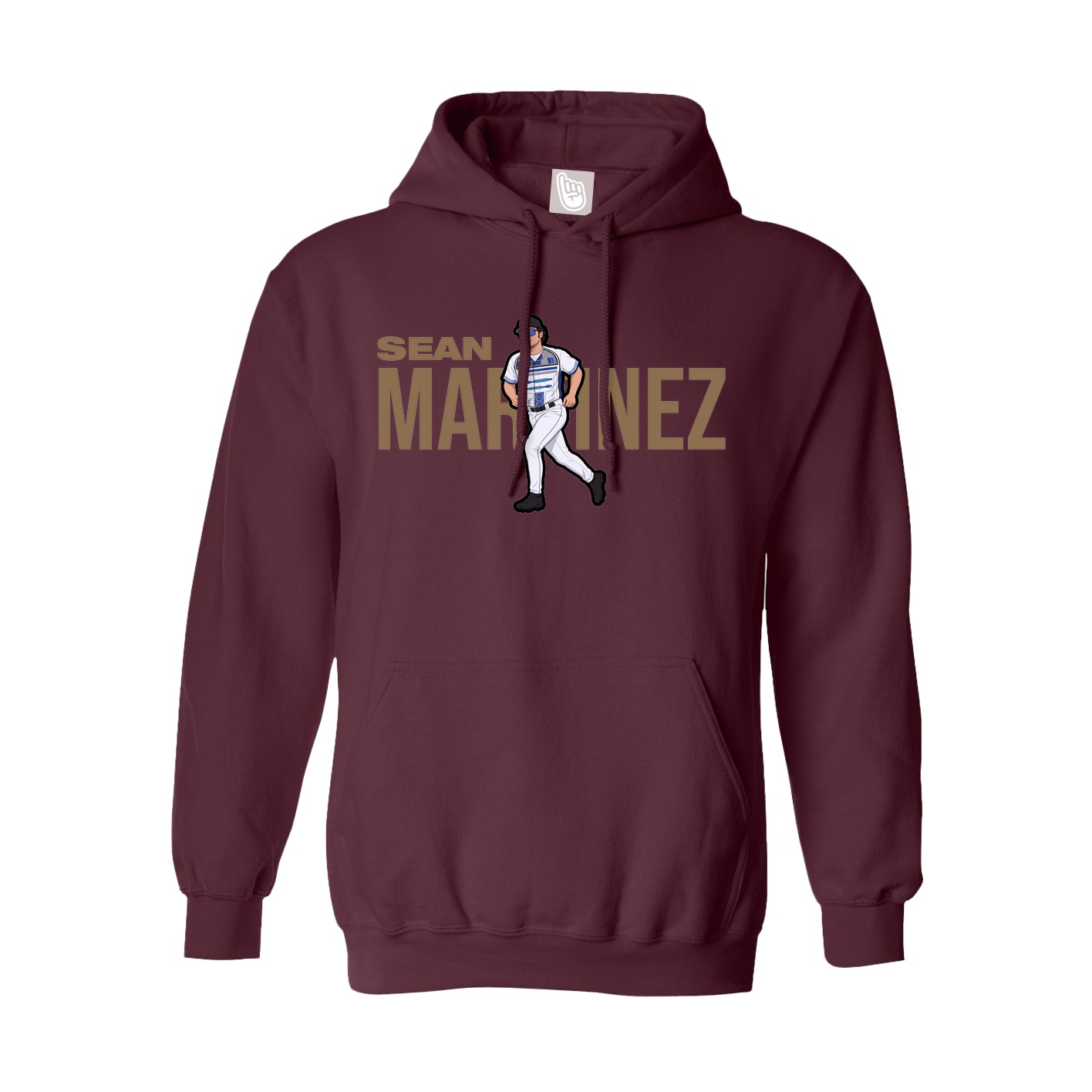 Youth Hoodie — Player Name in Maroon