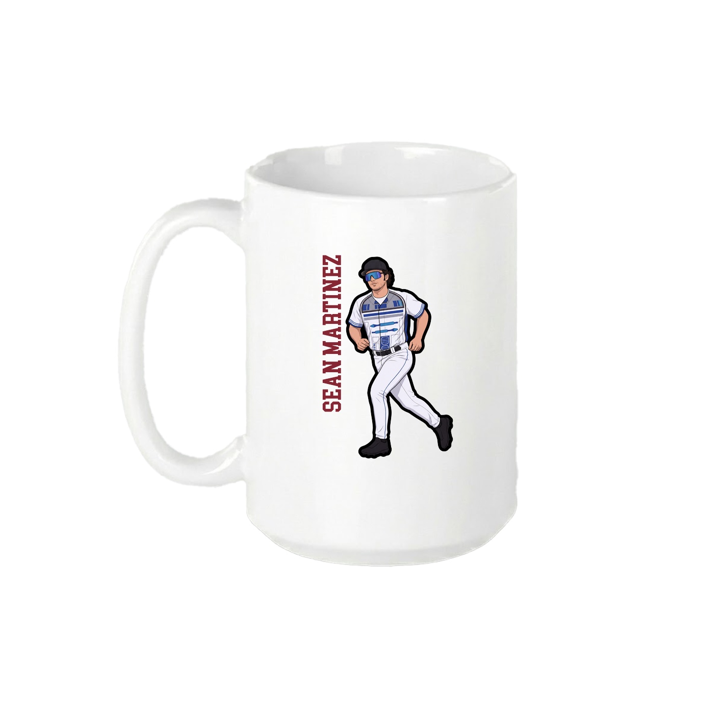 15oz Coffee Mug — Name Vertical in White