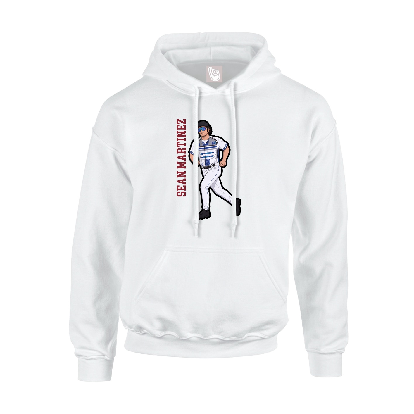 Youth Hoodie — Name Vertical in White