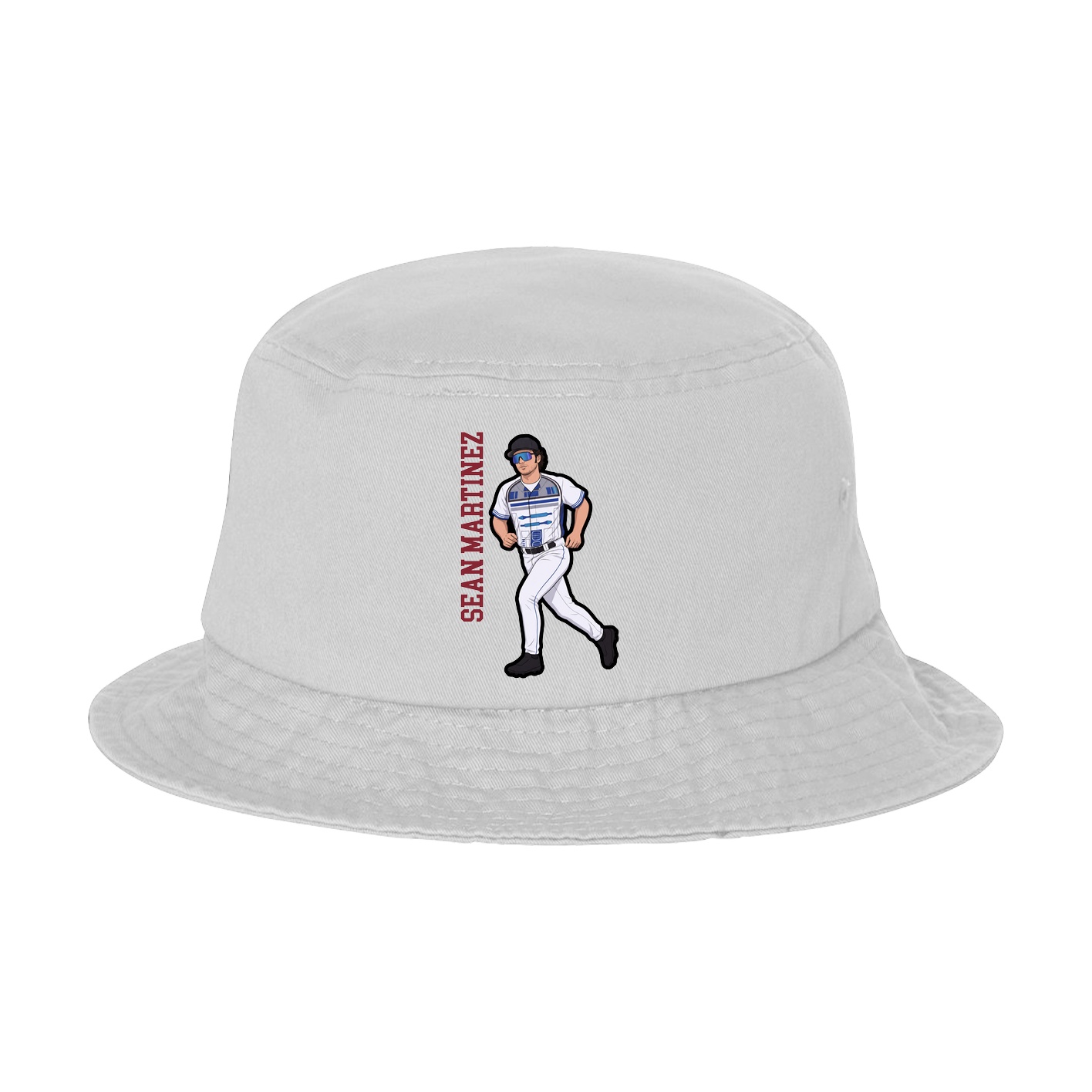 Bucket Cap — Name Vertical in White