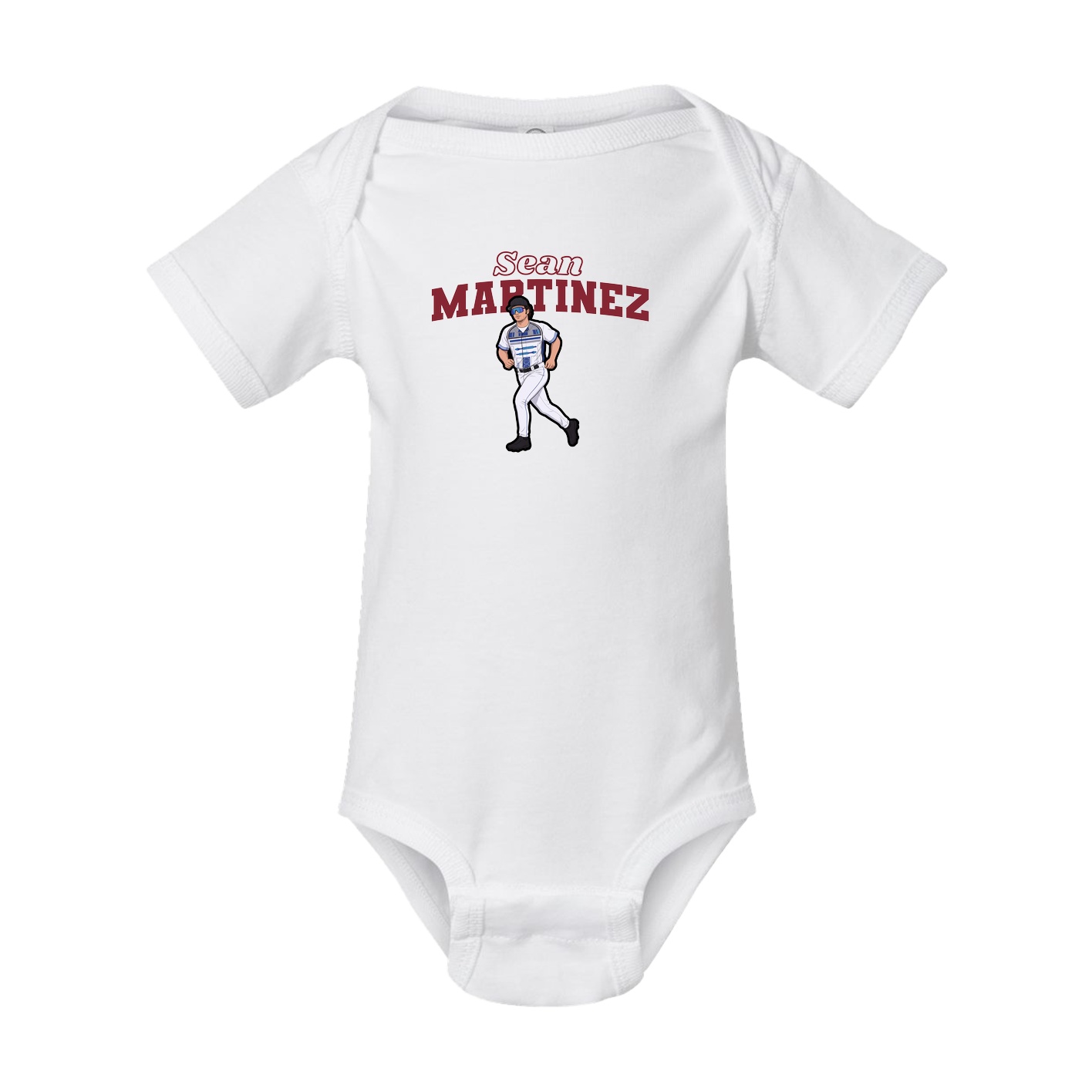 Baby Onesie — Name Arch in White