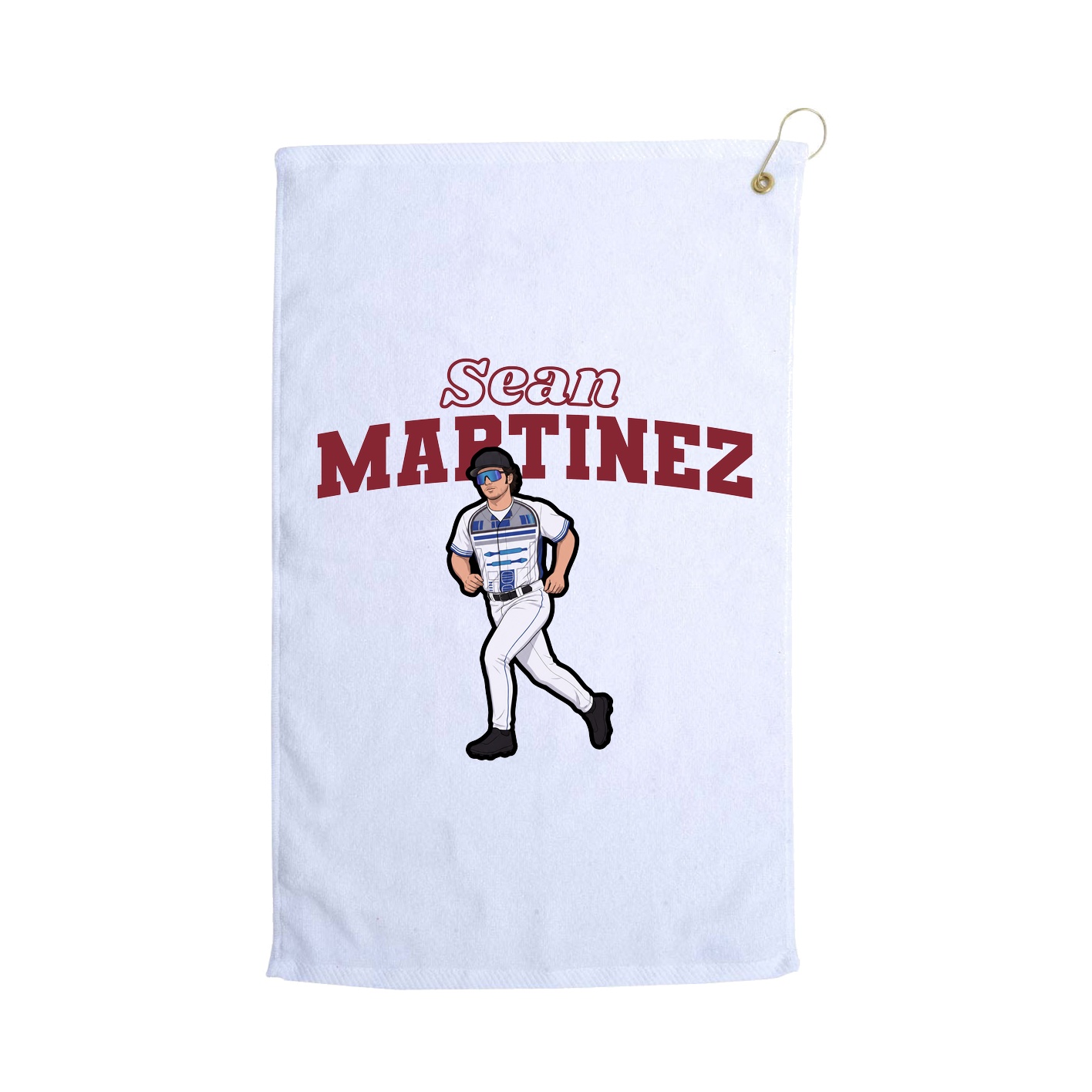Golf Towel — Name Arch in White