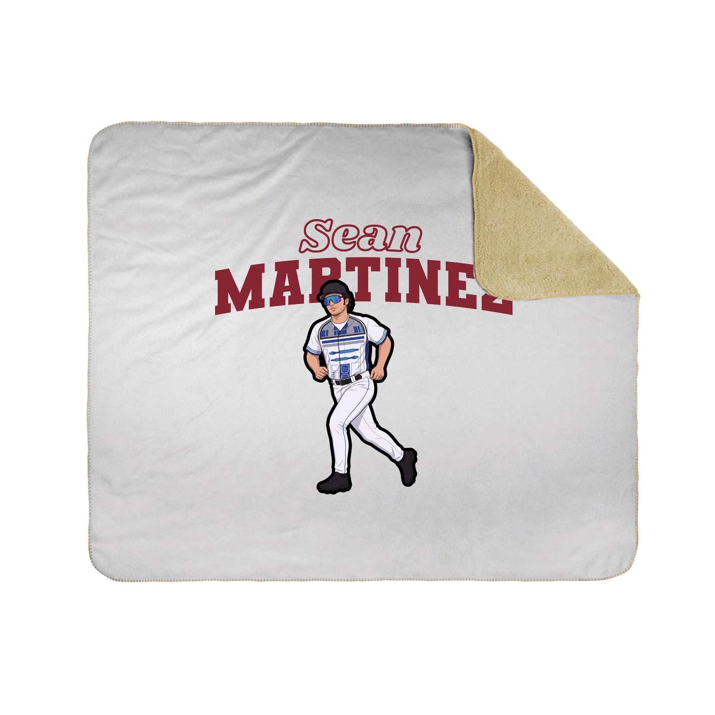 Throw Blanket — Name Arch in White