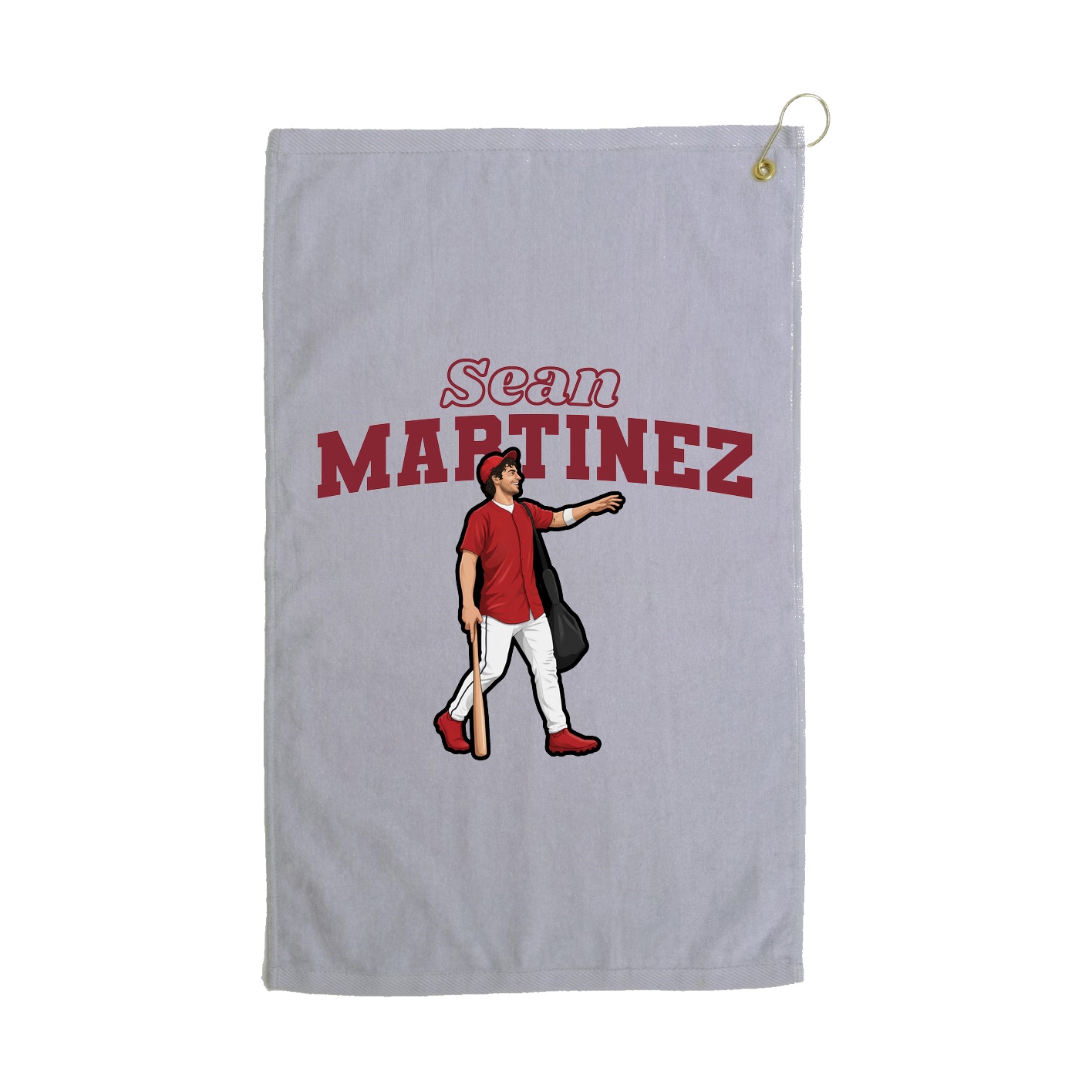 Golf Towel — Name Arch in Grey