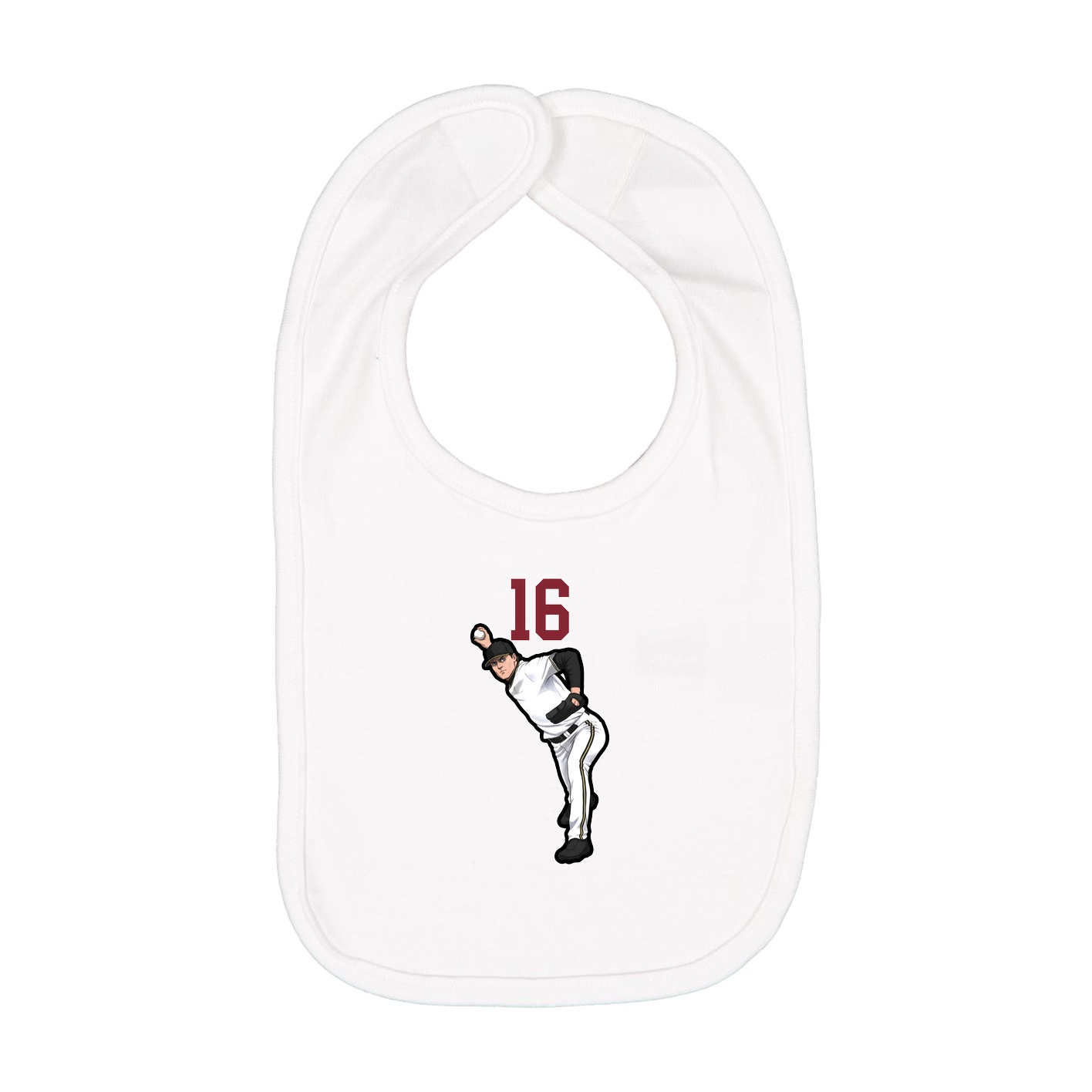 Infant Bib — Number Top in White