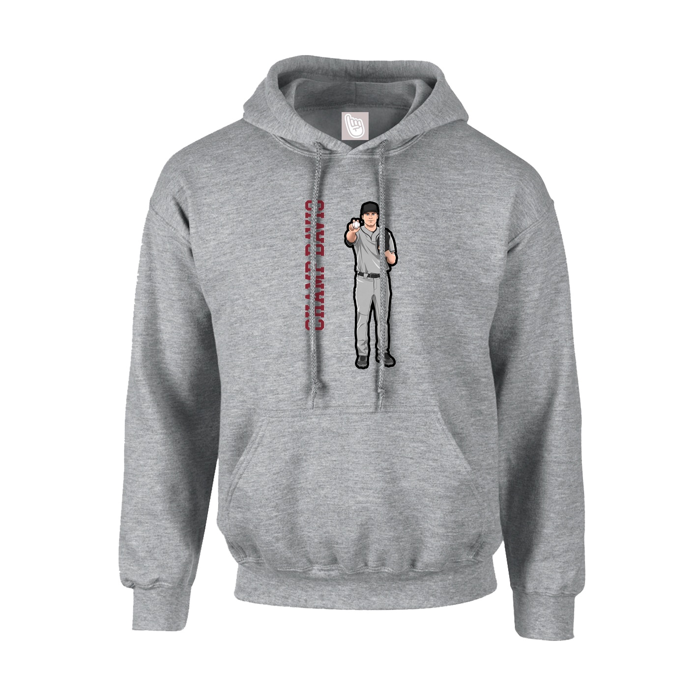 Youth Hoodie — Name Vertical in Grey