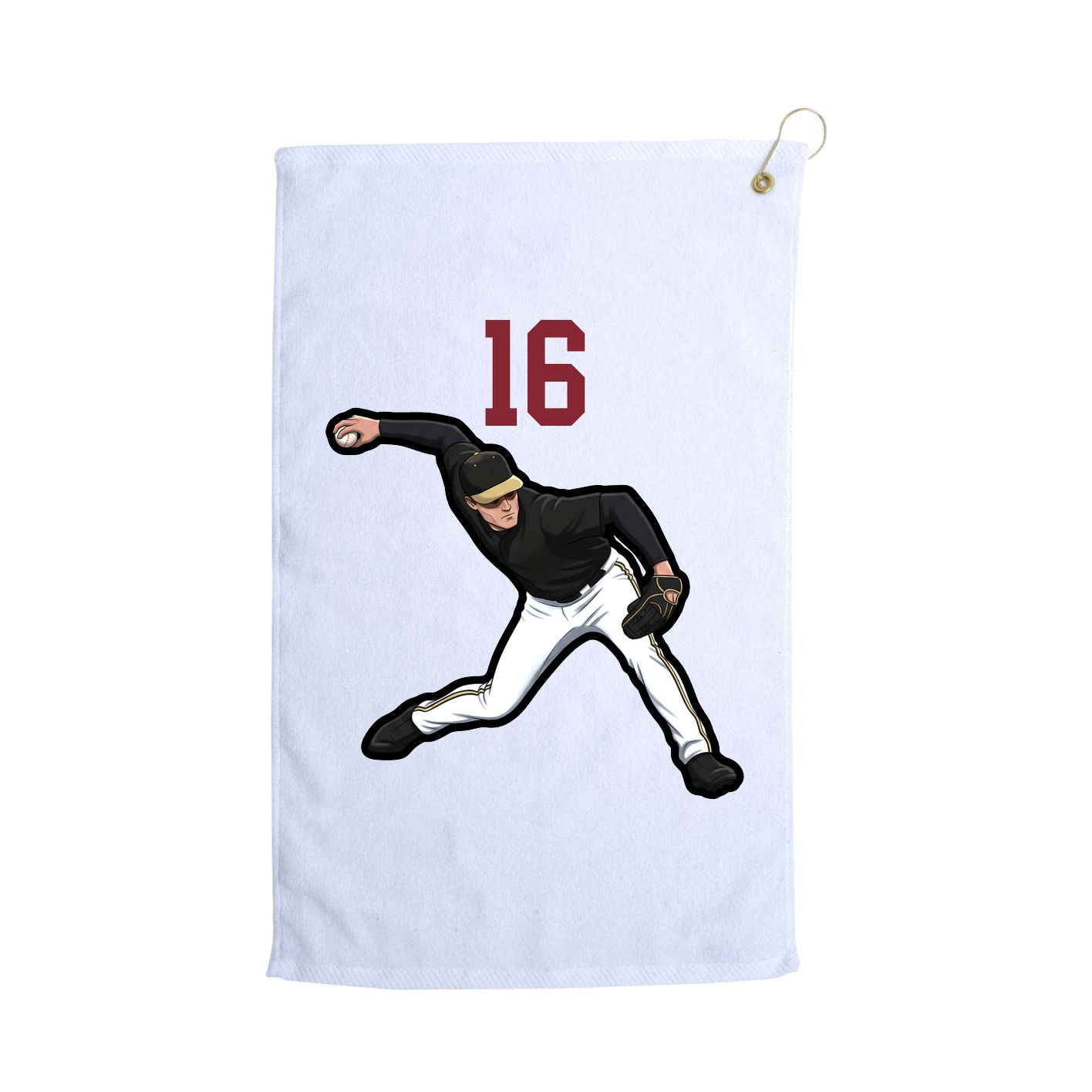 Golf Towel — Number Top in White