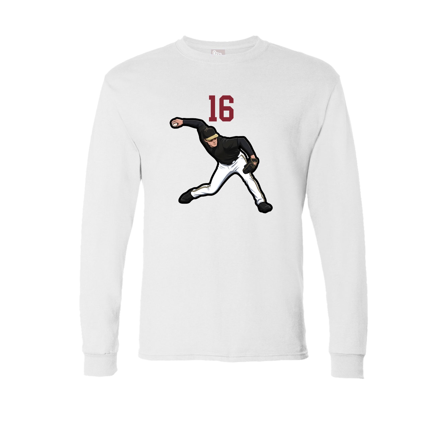 Long Sleeve Tee — Number Top in White