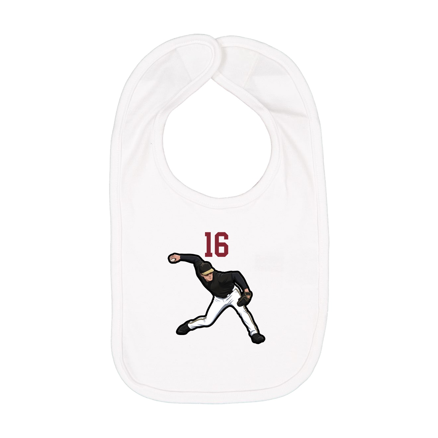 Infant Bib — Number Top in White