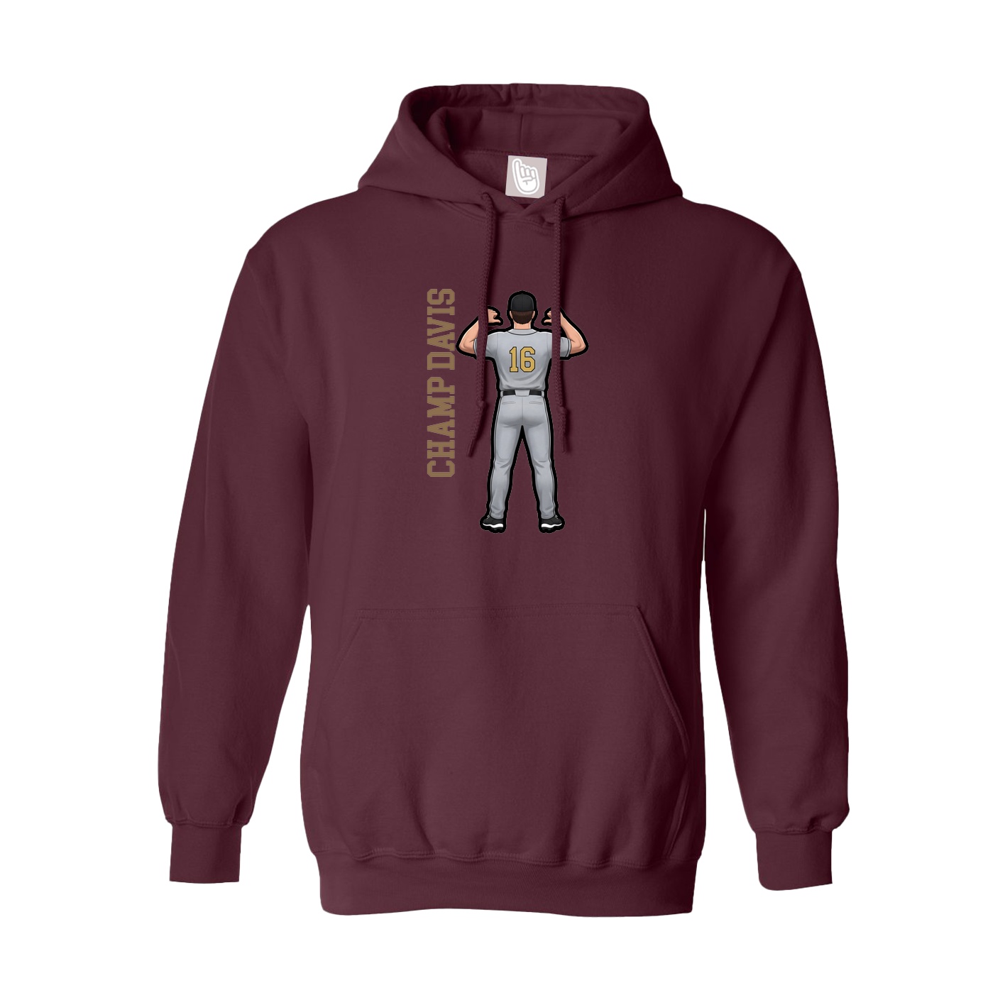 Youth Hoodie — Name Vertical in Maroon