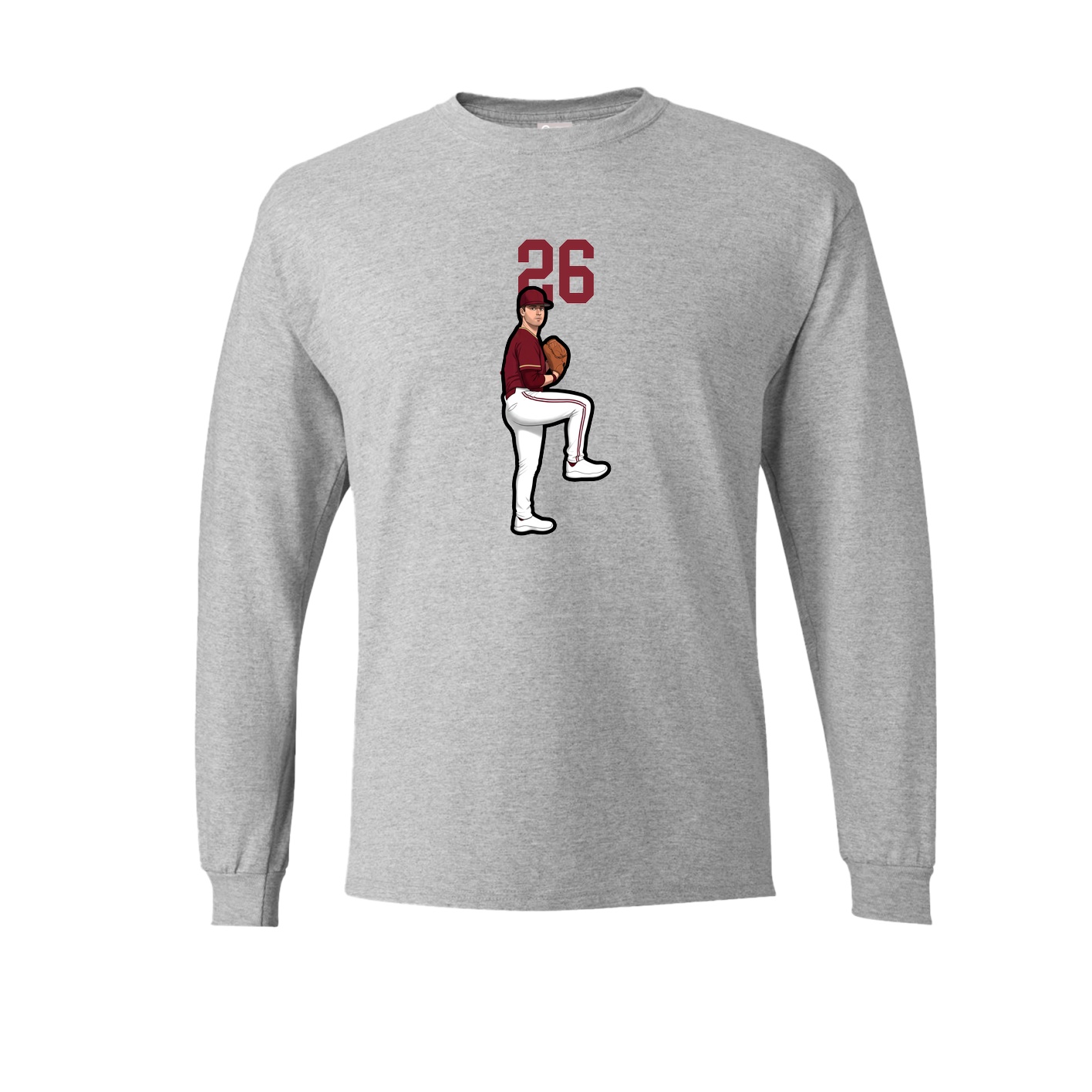 Long Sleeve Tee — Number Top in Grey