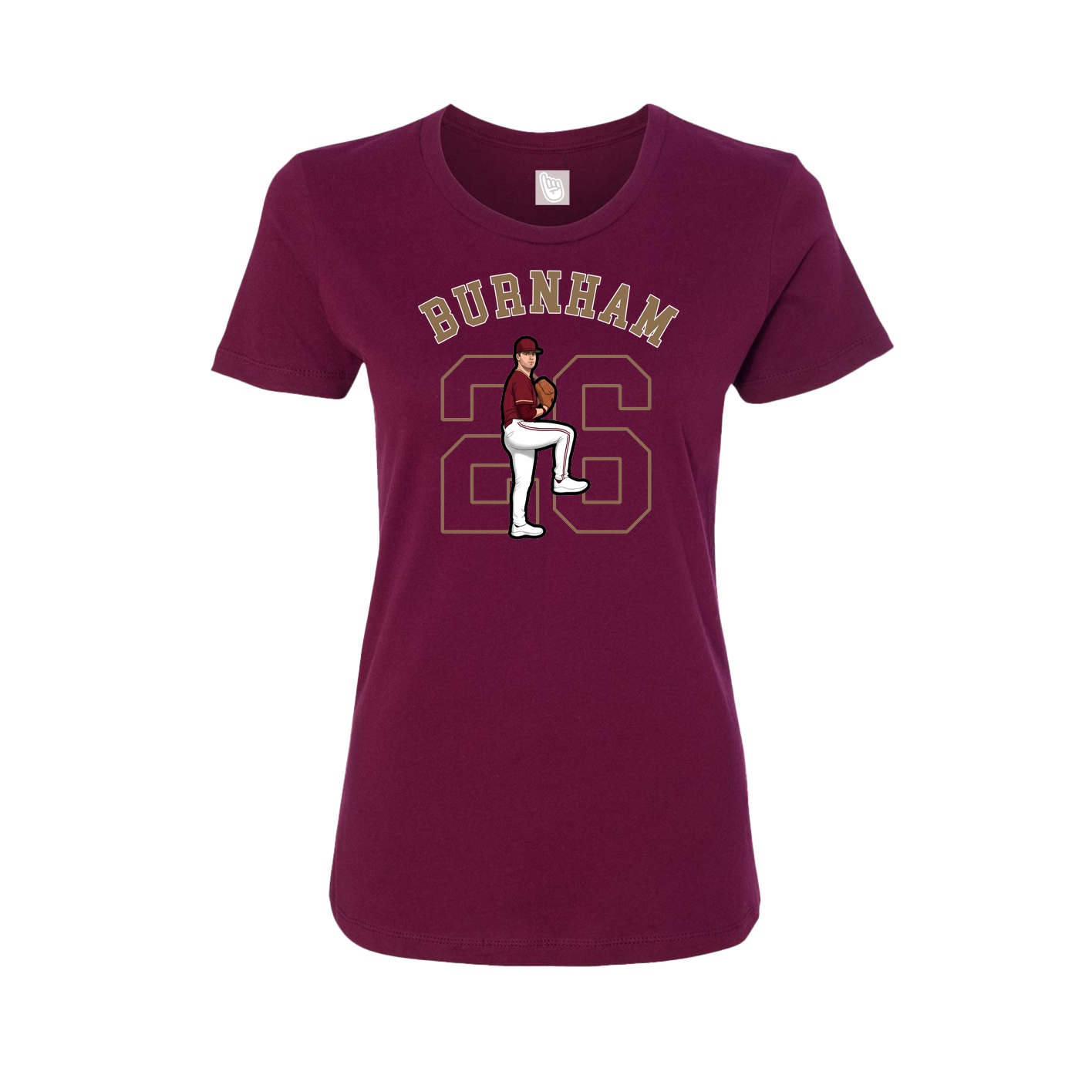 Fitted Women's Tee — Shirsey Arch in Maroon