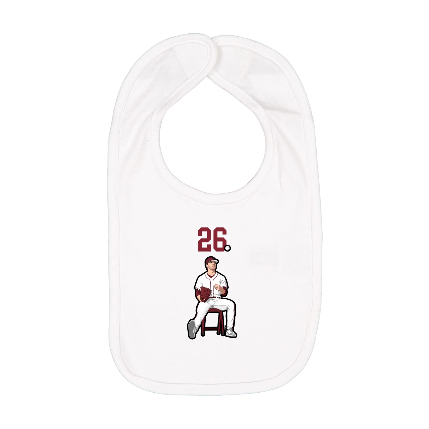 Infant Bib — Number Top in White