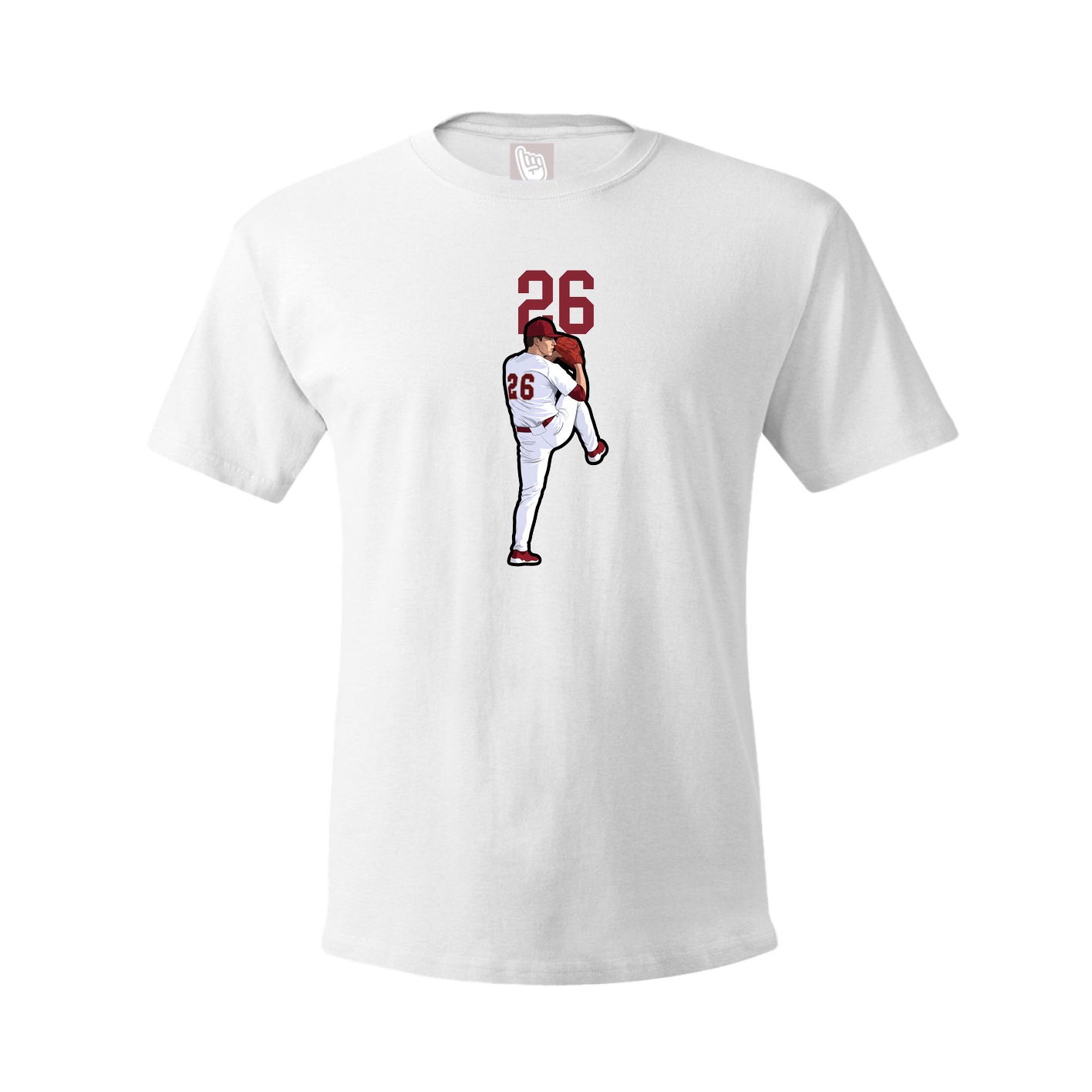 Youth Tee — Number Top in White