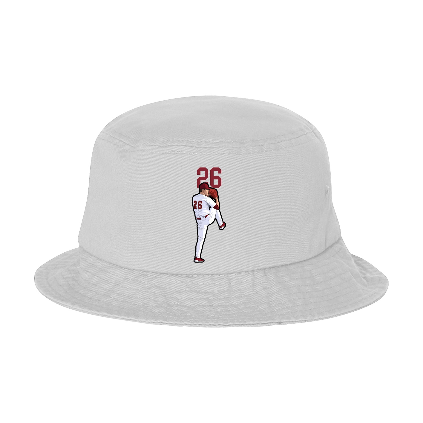 Bucket Cap — Number Top in White